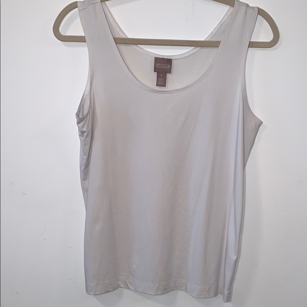 Chico's Cream Fitted Tank Top